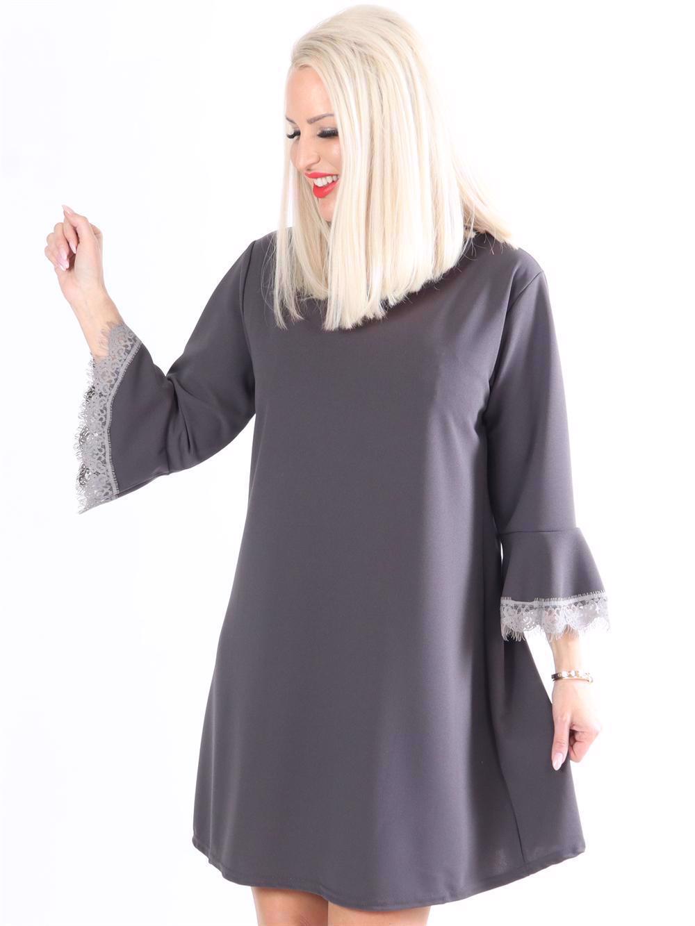 Evey - A-formad klänning med trumpetärmar